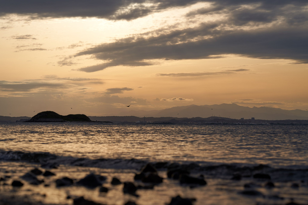 富津岬の夕日