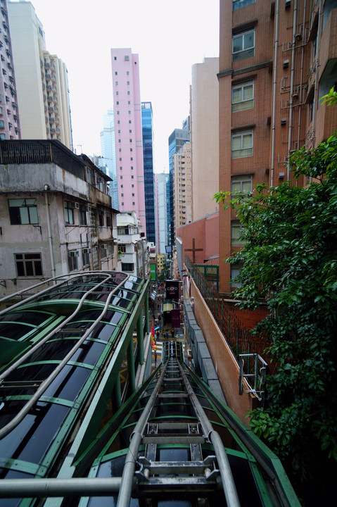 Around Hillside Escalator in Hong Kong