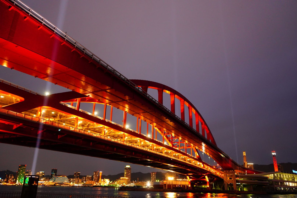 Red bridge in Kobe