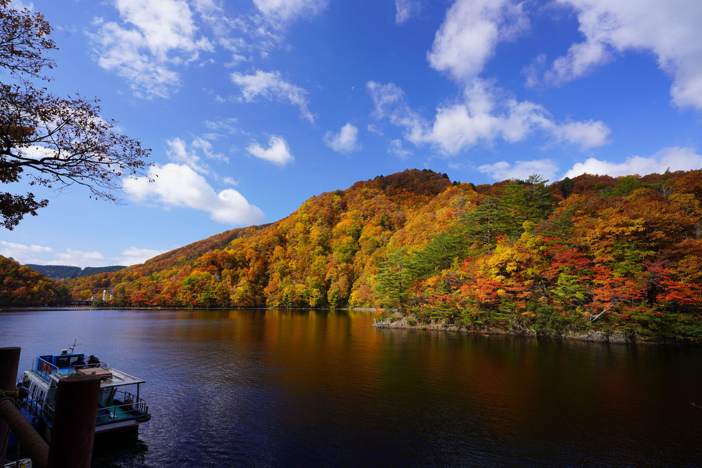 秋田県太平湖の紅葉