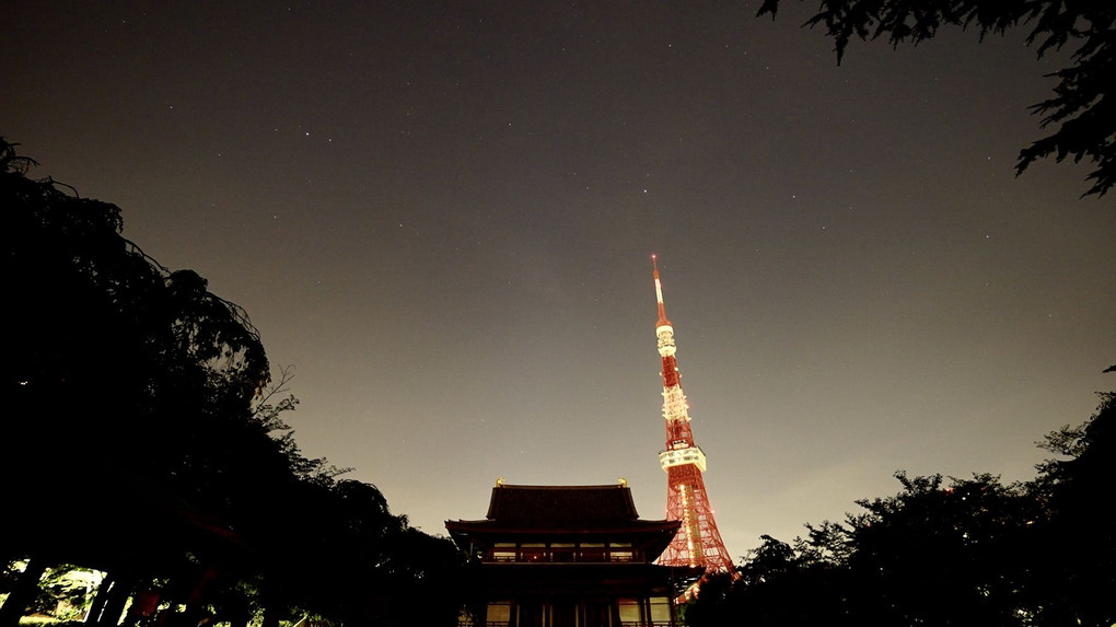 増上寺で星景を撮る