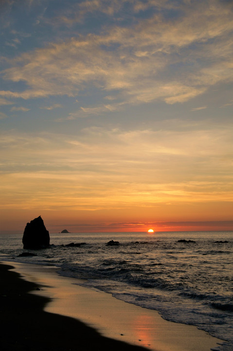持石海岸の夕日