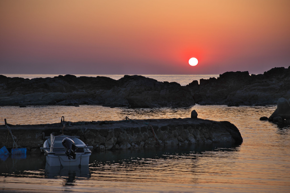 益田　大谷海岸の夕日