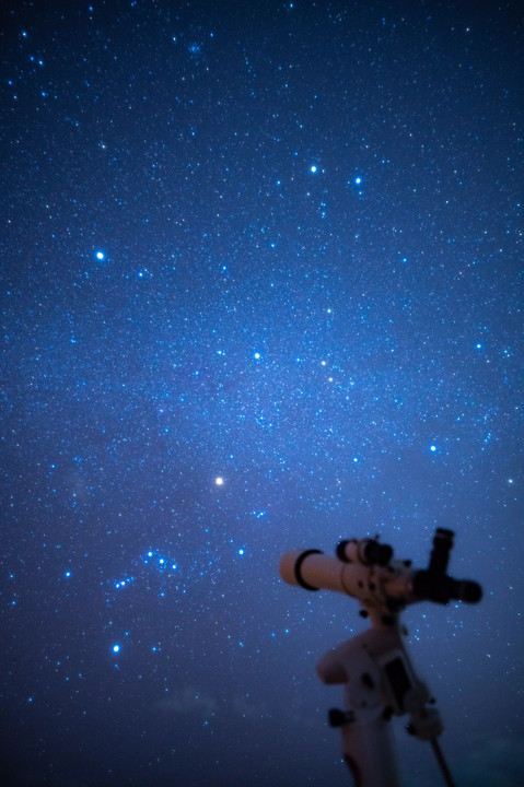 オリオン座と天体望遠鏡