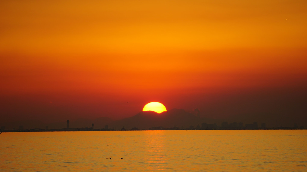 沈みゆく夕日