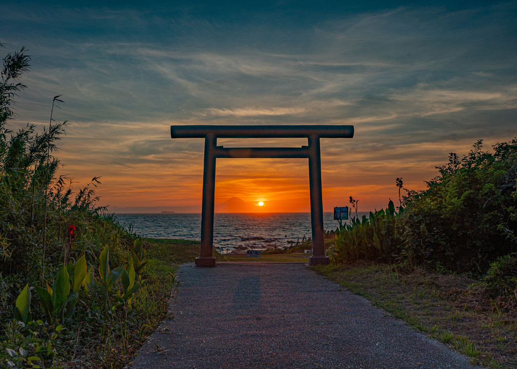 夏の夕日