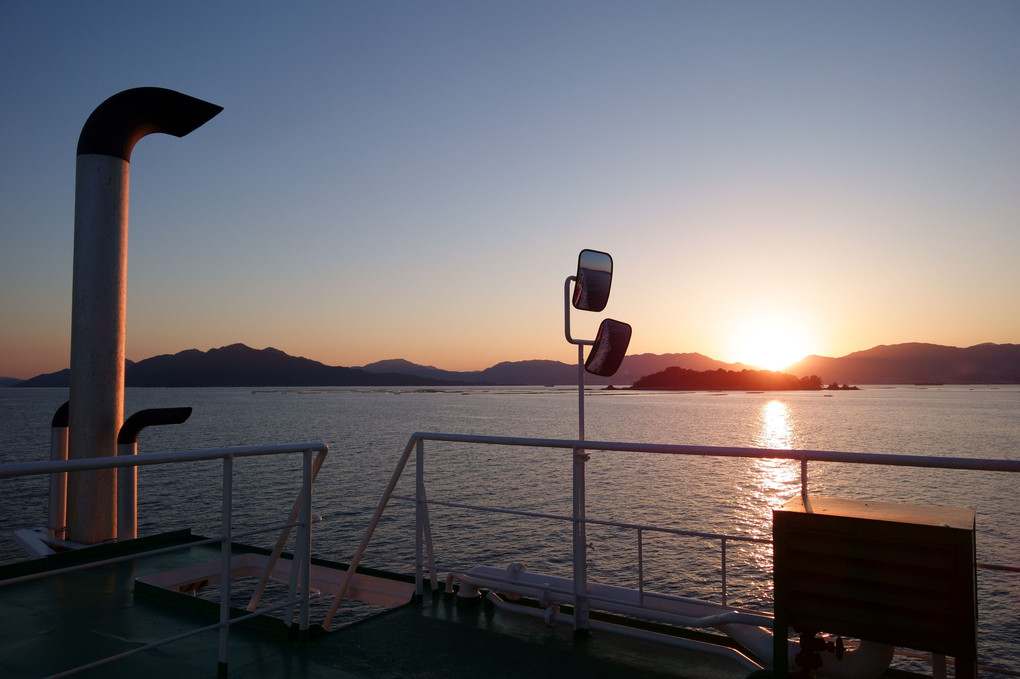 船上からの夕日