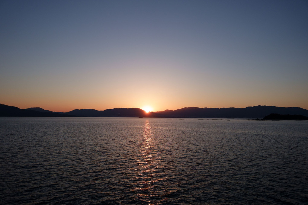 広島湾、日の入り