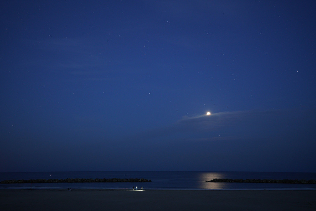 Moon, sea, friends