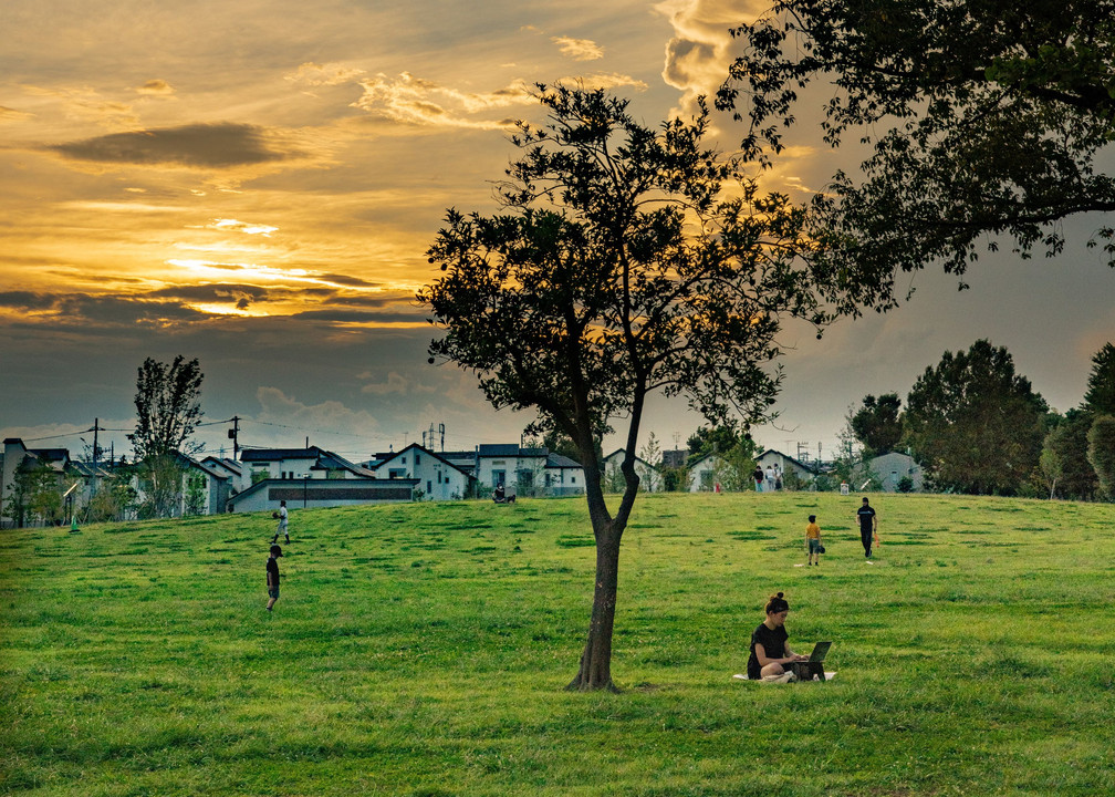 ある公園の夕景