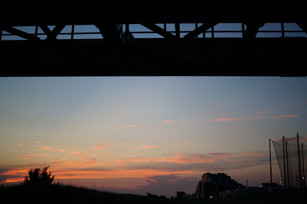 水道橋と夕焼け