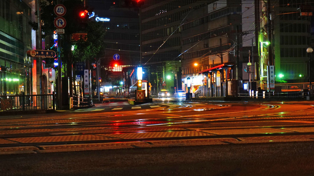 長崎の夜の街。