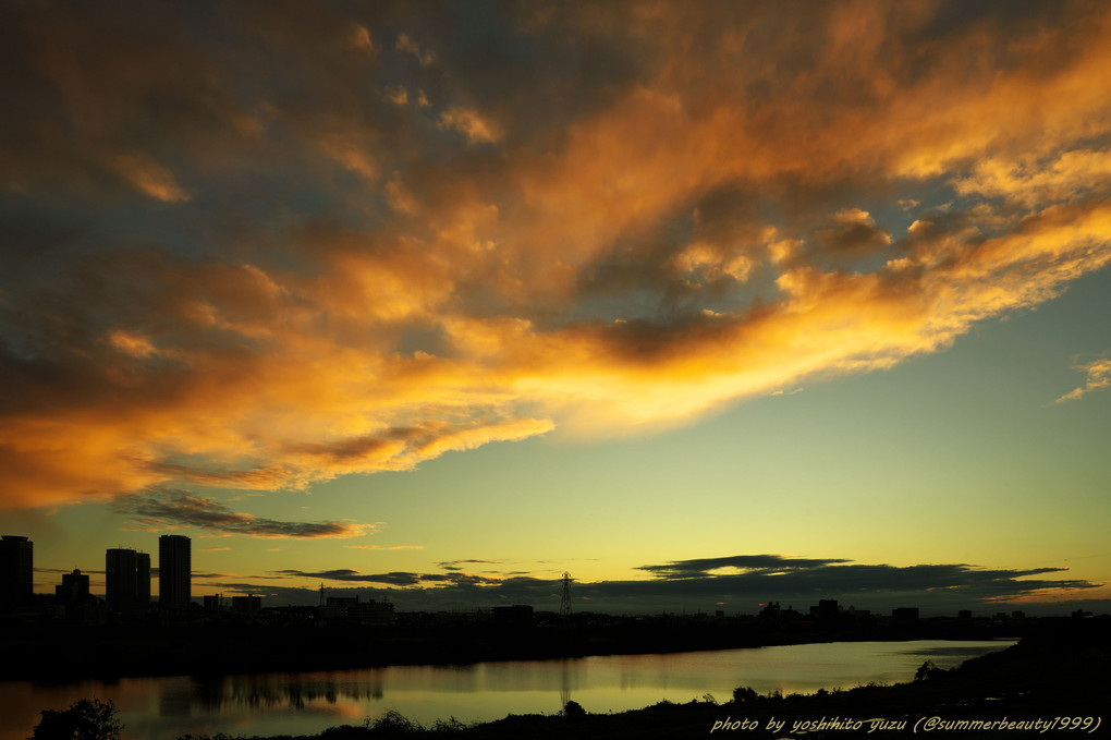 多摩川の夕暮れ