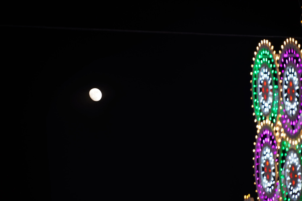 月明りと神戸ルミナリエ　20191211