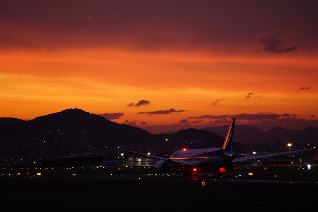 夕焼の伊丹空港