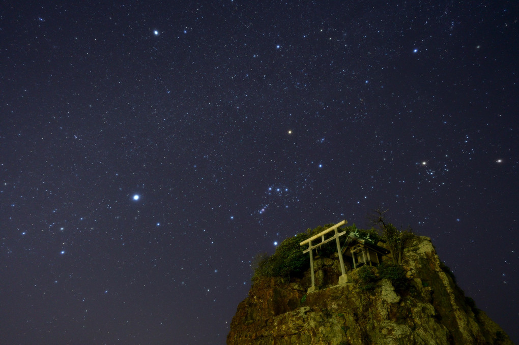 夜空を見上げて