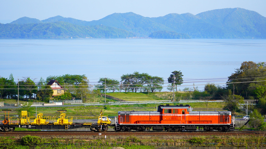 琵琶湖のＤＤ５１工事用臨時列車