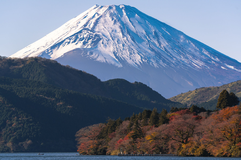 芦ノ湖から富士を望む