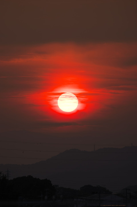 岐阜で撮影した夕日