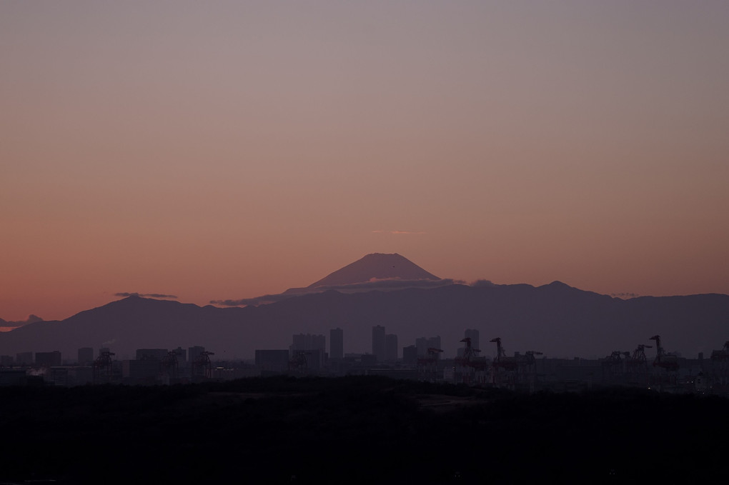富士山の夕暮れ