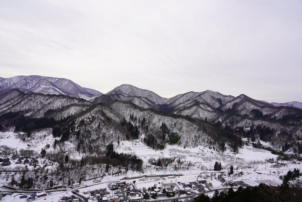 山寺立石寺からの冬の風景