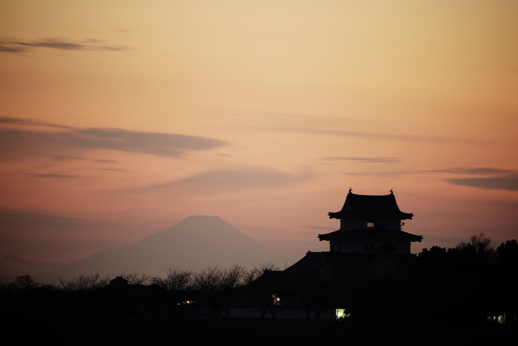 関宿と富士山