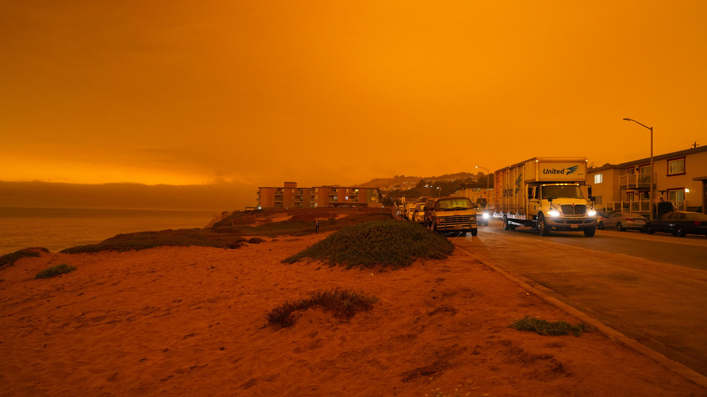 カリフォルニアの火事で