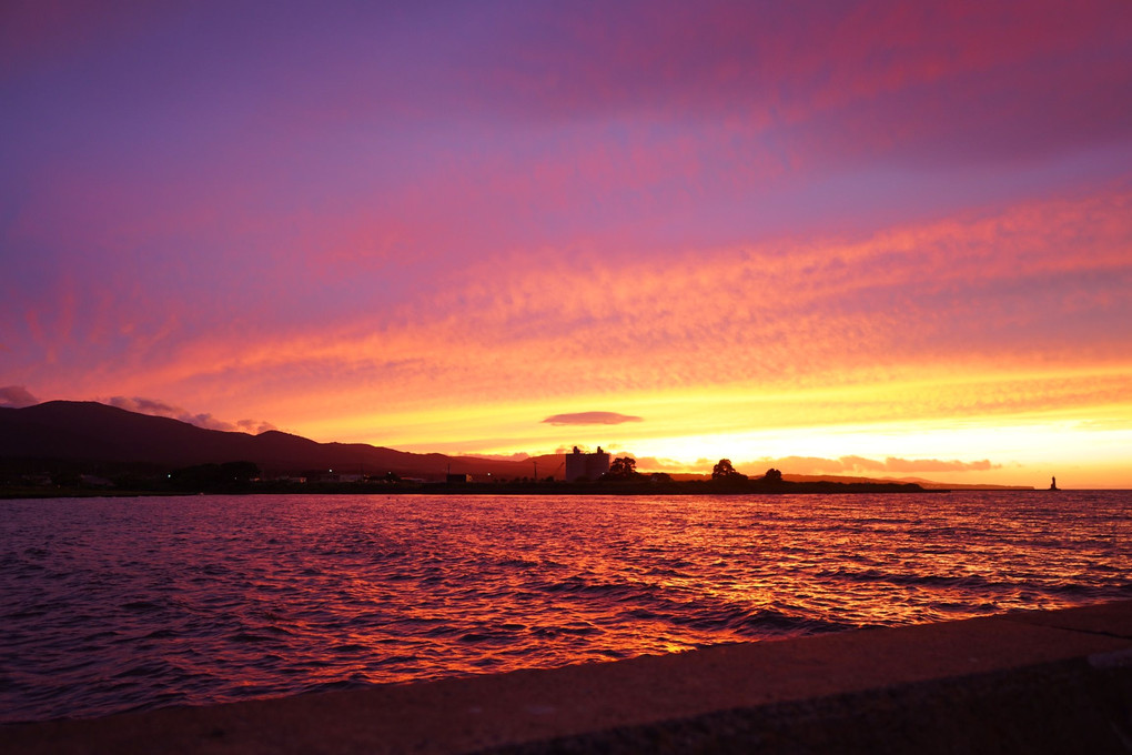 地元での夕焼け