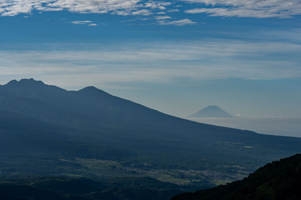 八ヶ岳と富士山
