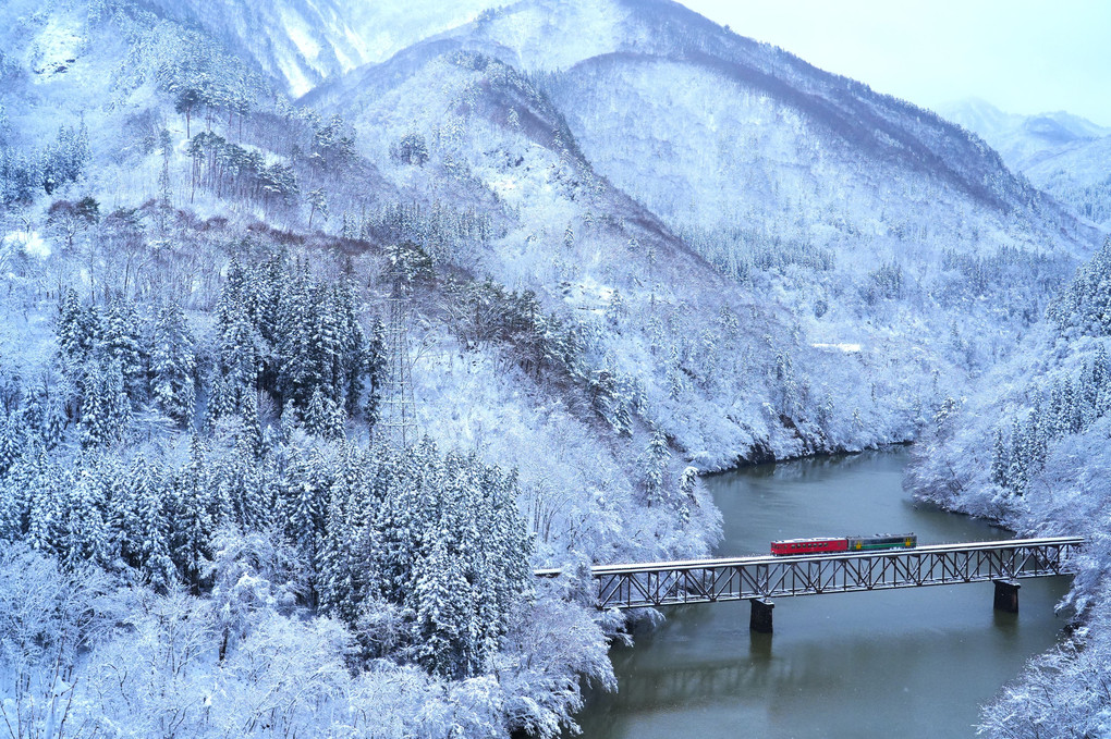 第三只見川橋梁雪景色