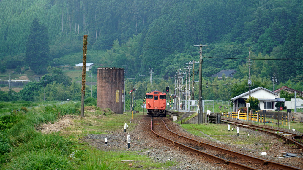 給水塔跡のある駅