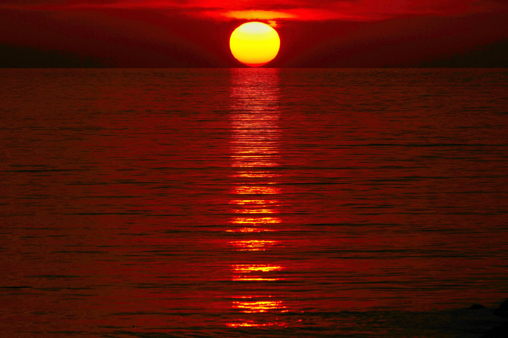 室積海岸（その2）沈む夕日と残照