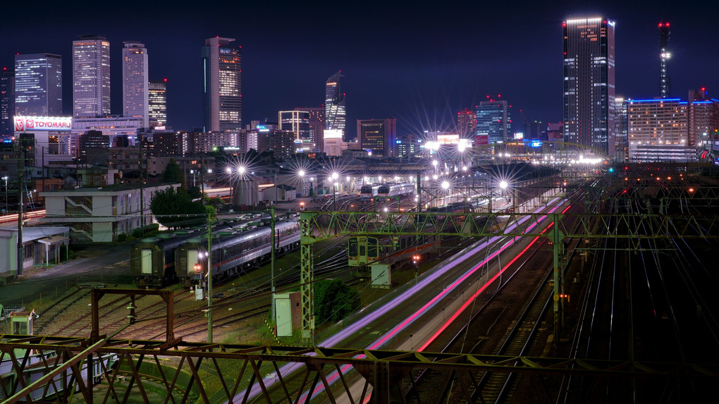 JR東海名古屋車両区の夜景