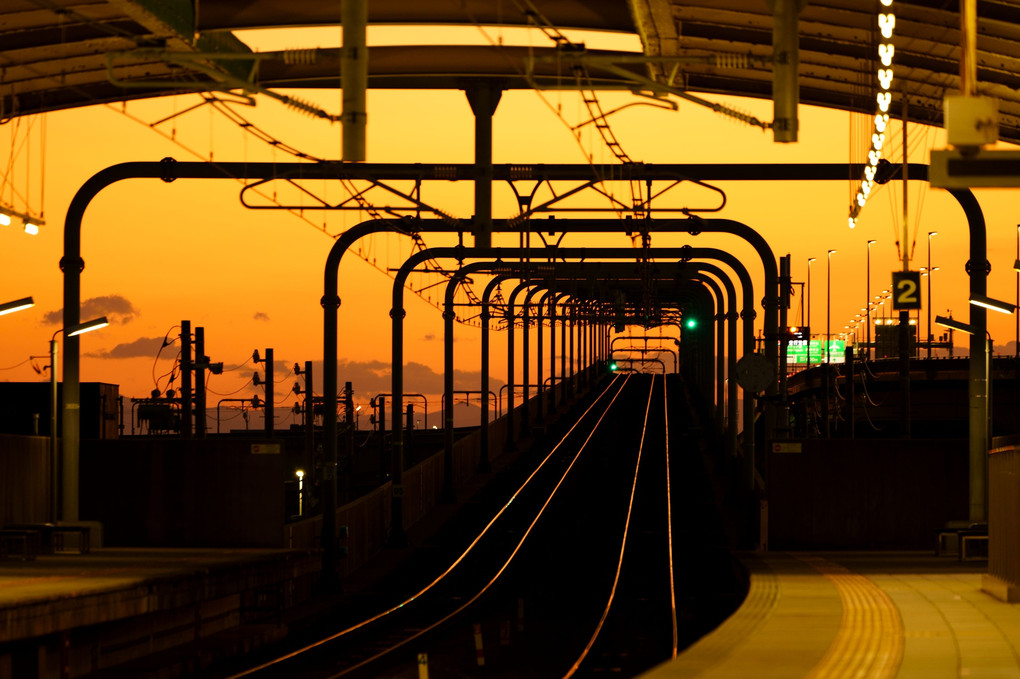 りんくう常滑駅の夕景　　#名古屋鉄道#