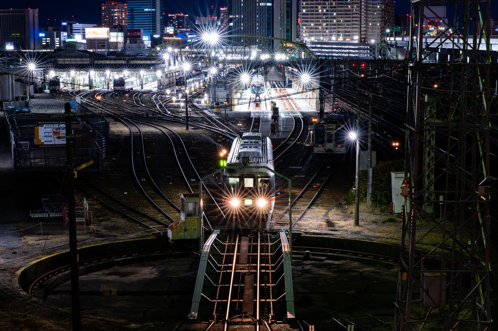 光条三昧の鉄道夜景