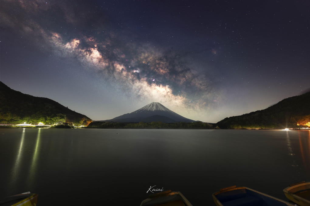 精進湖と天の川