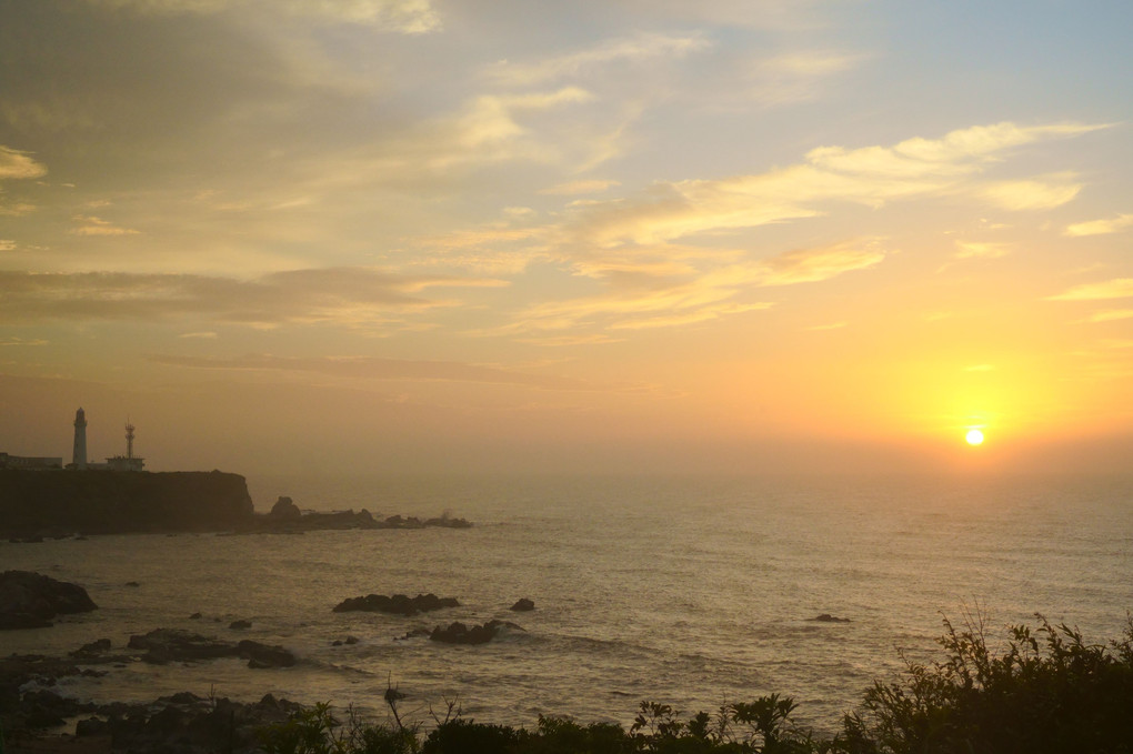 犬吠埼の朝日と夜景