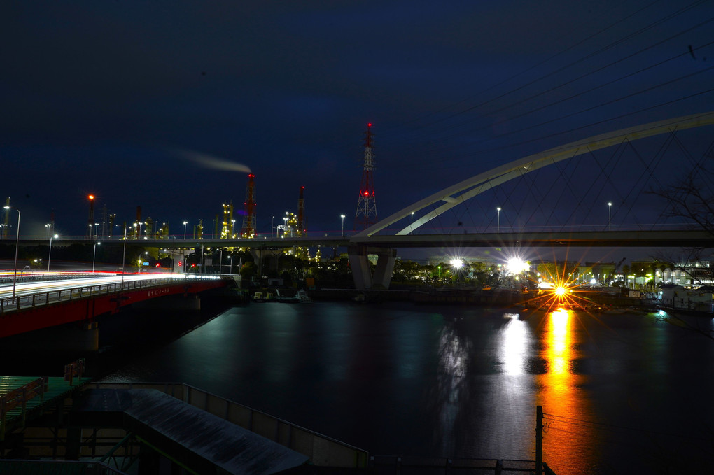 堺泉北臨海工業地帯の夜景