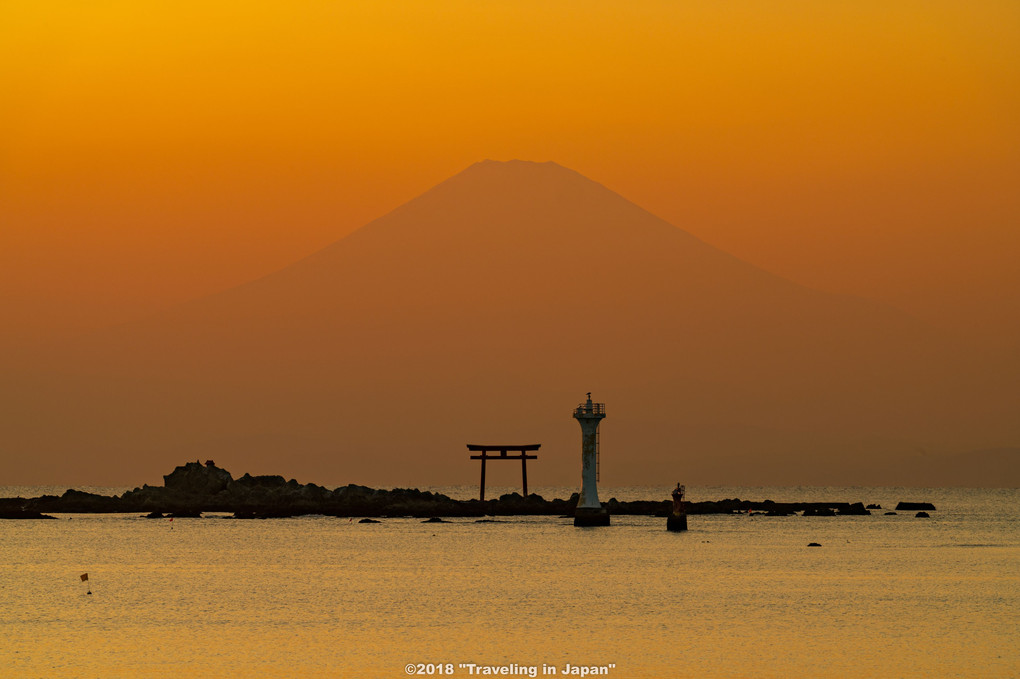 真名瀬海岸の夕景