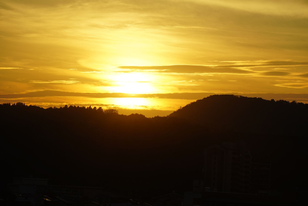 秋の夕日