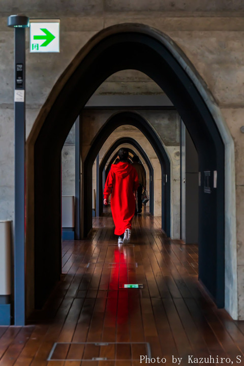 Woman in red