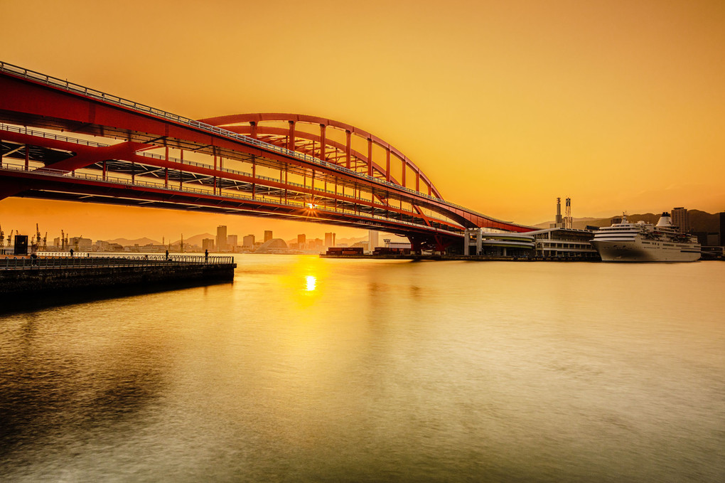 神戸大橋の夕焼け