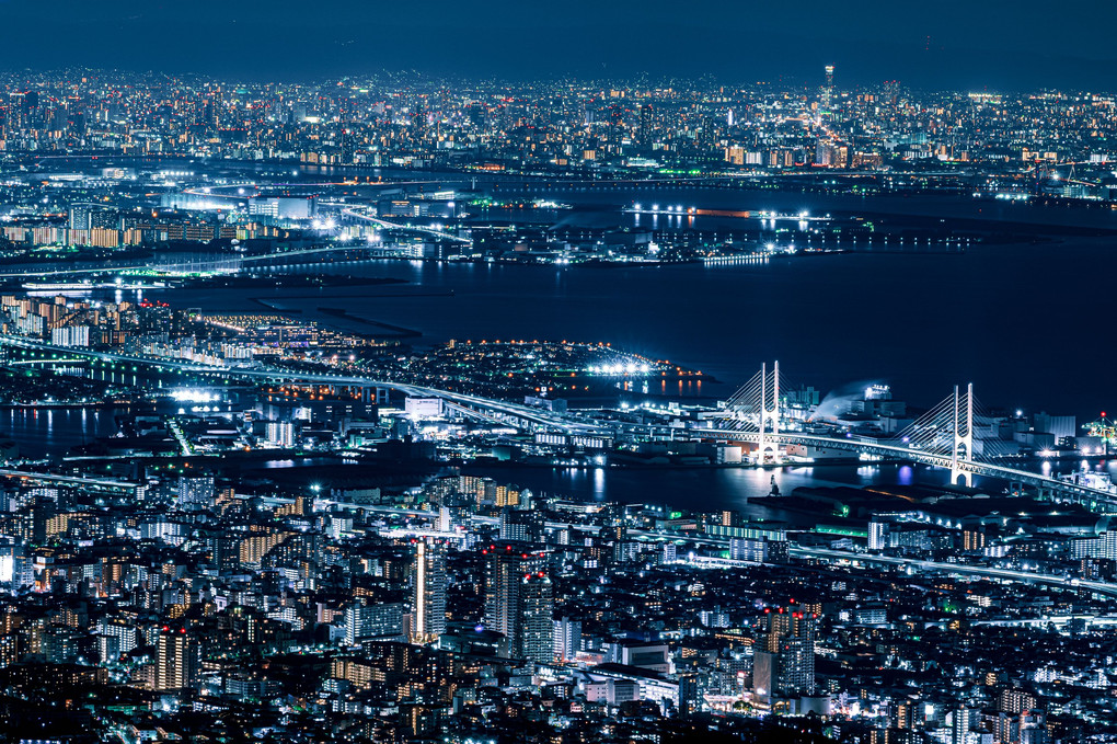 掬星台から見た神戸の夜景