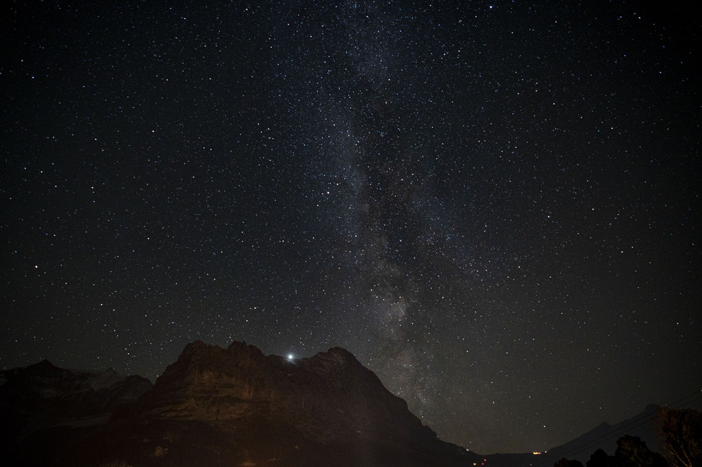 Eiger wearing the Milky Way