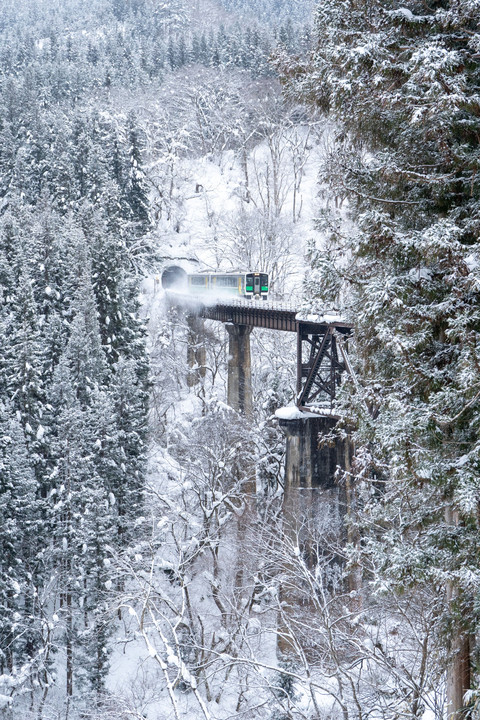 雪景色の鉄橋