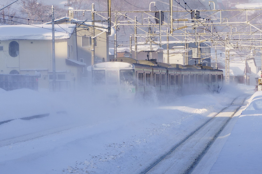 雪の中を行く鉄道たち