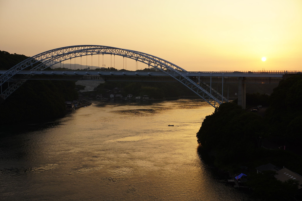 西海橋の夕陽