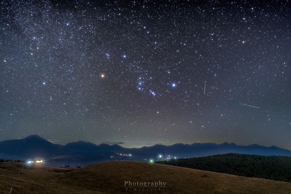 八ヶ岳とオリオン座流星群