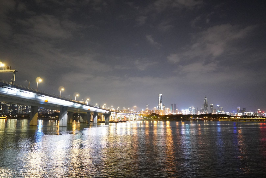 香港と中国を繋ぐ橋、深圳湾上より