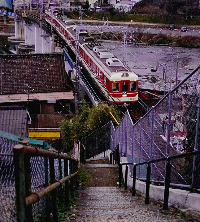 美嚢川を渡る神戸電鉄